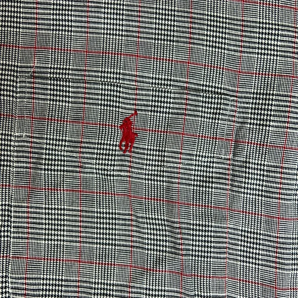 Polo Ralph Lauren Mens Shirt 2XL‎ XXL Gray Red Pony Plaid Preppy Lowell Logo Top